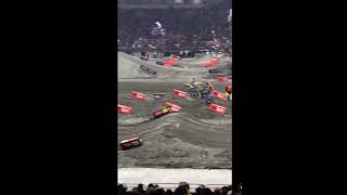 Eli crushing these Supercross whoops wheelies the entire set Tomac is shredding Yamaha motocross [upl. by Enyale714]