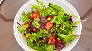 Easy Mixed Leaf Salad with Cherry Tomatoes  Mixed Green Salad with Simple dressing [upl. by Jeniece]