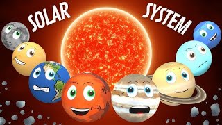 The Solar System Cartoon Song  8 Plsnets Of The Solar SystemLearn About Planets [upl. by Nyllek]