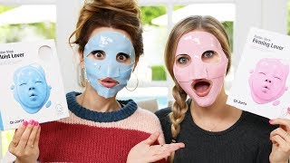 Trying Different Face Masks  Part 2 w iJustine [upl. by Behre]