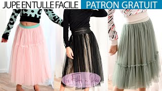 Comment coudre une jupe en tulle facile  patron gratuit [upl. by Rosalba]