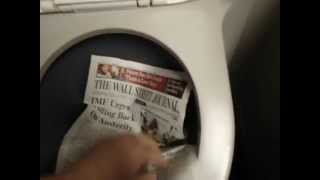 EPIC FLUSH Watch Airplane Lavatory Vacuum Toilet Flush Newspaper with force of TYPHOON FUNNY [upl. by Talie]