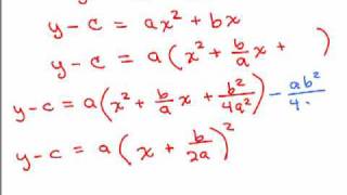 Parabolacomplete square to get vertex [upl. by Lang885]