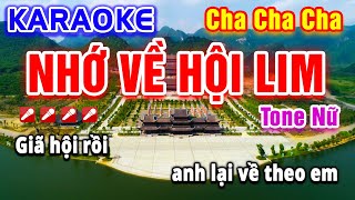 Nhớ Về Hội Lim Karaoke Tone Nữ Cha Cha Cha  Beat Hay Dễ Hát  PVQ Karaoke [upl. by Bradski]