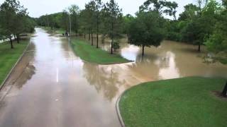 Katy Texas Floodwaters Close Kingsland Blvd In Woodcreek Reserve [upl. by Ahtikal]