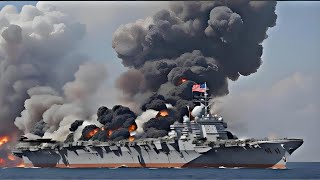 Today Iran and Houthis attacked the largest US aircraft carrier in the Red Sea [upl. by Popele]