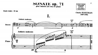 Charles Koechin Bassoon Sonata Op 71 19181919 [upl. by Tandie]