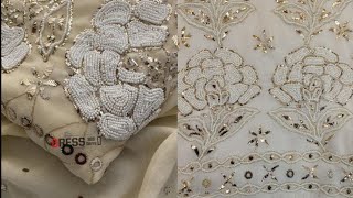 Pakistani Designer Collection 2024  Pearl Mukesh suits  Nikka Mehndi Walima Dress Din collection [upl. by Elbys]