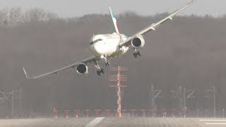 UNBELIEVABLE CROSSWIND LANDINGS during a STORM with 20 ABORTED LANDINGS  GO AROUND [upl. by Raquela]