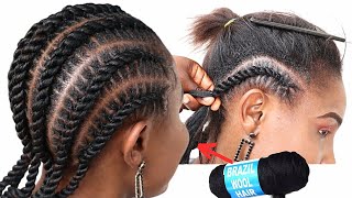 learn cornrow twist  Easy flat twist tutorial for beginners [upl. by Ssecnirp]