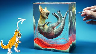 Diorama of realistic Kitty Saurus in a water tank [upl. by Dlaregztif]