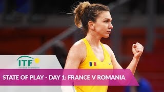 State Of Play  Day 1 France v Romania  Fed Cup 2019  SemiFinals [upl. by Esdras]