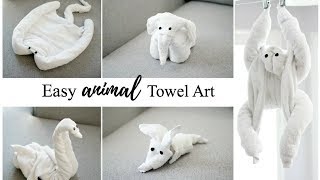 HOW TO MAKE TOWEL ANIMALSTOWEL ART TUTORIAL  FOR BEGINNERS [upl. by Desmond]