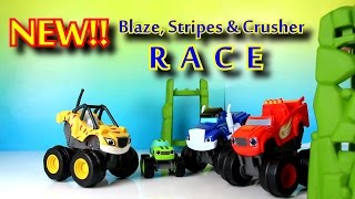 Blaze and the Monster Machines Toy Parody with Stripes while Crusher Cheats [upl. by Crispin]