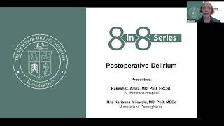 8 in 8 Critical Care Series Postoperative Delirium [upl. by Sivet450]