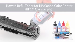 How to Refill Toner for Original HPCanon Color Toner Cartridge [upl. by Crawley]