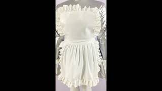 Glossy PVC Sexy Women Lockable Turtleneck Ruffles French Maid Dress with Apron [upl. by Aztirak]