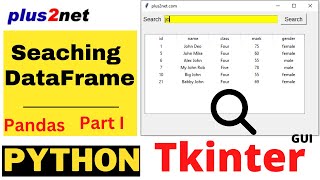 Tkinter interface to search and filter Pandas DataFrame and display rows in Treeview [upl. by Ulani]