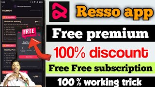 Resso free premium  Resso subscription free offer  Resso membership free mai kaise le  Resso app [upl. by Grantham]