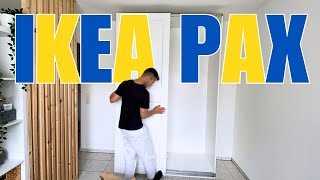 IKEA PAX WARDROBE ASSEMBLING  Part 2   Sliding Doors Assembly [upl. by Dituri]