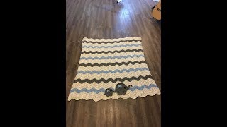 Crochet chevron blanket [upl. by Egnalos]