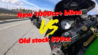 New 1000cc bikes Vs old stock 599cc [upl. by Nalliuq]