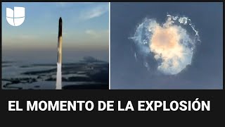 Así explotó en el cielo el propulsor del cohete más grande de Space X [upl. by Elena701]