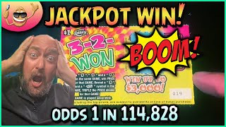 💥JACKPOT💥CLAIMER WIN ON A 1 FLORIDA SCRATCH OFF ODDS 1 IN 114828💰 [upl. by Anaigroeg]