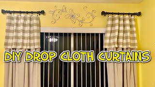 DROP CLOTH CURTAINSDIY NO SEW CURTAINS [upl. by Enitsirc]