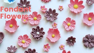 Fondant Flowers Tutorial How to make fondant flowers for cake decorations Gumpaste Flowers [upl. by Anetta]