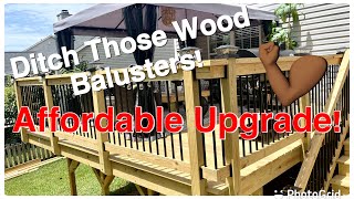 Modern Deck Railing Using These Cheap And Easy To Install Aluminum Balusters And Rail Brackets [upl. by Gilbert]