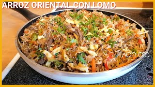 ARROZ ORIENTAL con CARNE de Res  Prepara un arroz oriental con lomo y muchas verduras saludables [upl. by Attenhoj]