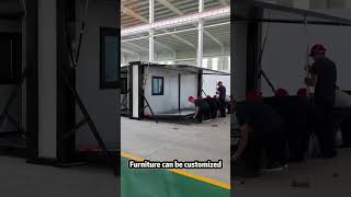 Small 20ft expandable container house installation video [upl. by Reibaj]