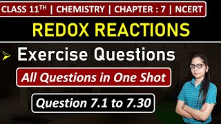 Class 11th Chemistry Chapter 7  Exercise Questions 71 to 730  Redox Reactions  NCERT [upl. by Coryden]