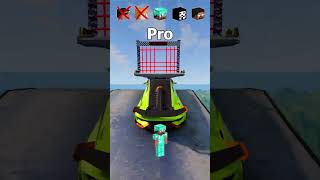 NOOB vs Girl vs PRO vs HACKER vs HEROBRINE Car LAZER Jump Challenge 😂 🚗 shorts beamngdrive [upl. by Nosnibor]