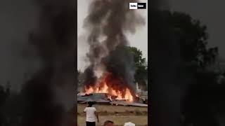 IAF MIG29 FIGHTER JET CRASHES NEAR AGRA agra uttarpradesh news airforce india crash pilot [upl. by Solegna]