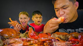 MUKBANG LOBSTER CRABS SHRIMP WITH WILLIAMSOBRANG SARAP [upl. by Harikahs]