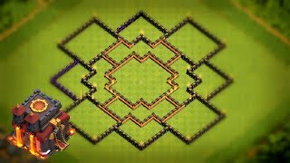 Diseño de aldea de Ayuntamiento 10  Th10  Subida de copas  Aldea Híbrida  Clash Of Clans [upl. by Nosned129]