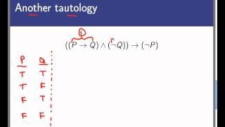 Tautologies and contraditions part 1 Screencast 217 [upl. by Oicneserc]