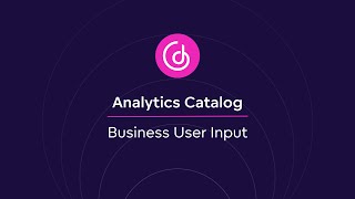 1 Analytics Catalog  Business User Input 2023 [upl. by Oironoh796]