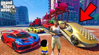 Franklin Delivering GODILLIONAIRE SUPER CARS in GTA 5 [upl. by Netsirk]