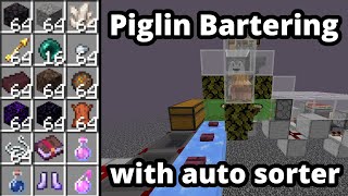 Best Piglin Bartering System Minecraft 121  45000 Items per Hour  With Automatic Item Sorter [upl. by Anowahs]