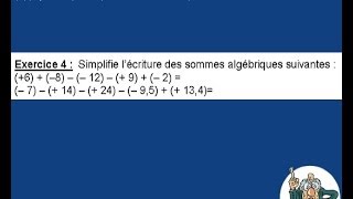 addition et soustraction de nombres relatifs 4 5ème [upl. by Eisteb691]