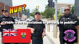 WINNIPEG COP WATCH HAS DIALOGUE WITH THREE POLICE OFFICERS WinnipegCopWatch73 [upl. by Pearlman]