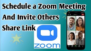 how to schedule a zoom meeting and invite others on mobile 2024 [upl. by Atteinotna]