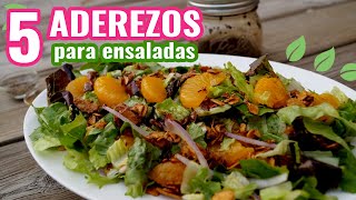 5 ADEREZOS PARA ENSALADAS  FÁCILES Y RÁPIDOS 🥗 Comidas Saludables [upl. by Ryter]