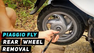 Piaggio Fly  Rear Wheel Removal  Mitchs Scooter Stuff [upl. by Niwroc]