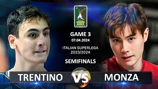 Semifinals of Italian Volleyball SuperLega 20232024  Trentino vs Monza [upl. by Nevile]