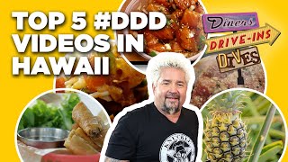 Top 5 DDD Bites in Hawaii with Guy Fieri  Diners DriveIns and Dives  Food Network [upl. by Eilyak]