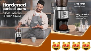 😻😻AGARO Supreme Coffee Grinder Conical Burr Grinder 31 Grinding Settings Pulse Mode Adjustable [upl. by Adlai]